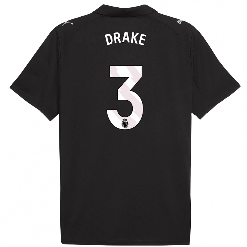Danxen Enfant Maillot Leke Drake #3 Noir Blanc Tenues Extérieur 2025/26 T-Shirt