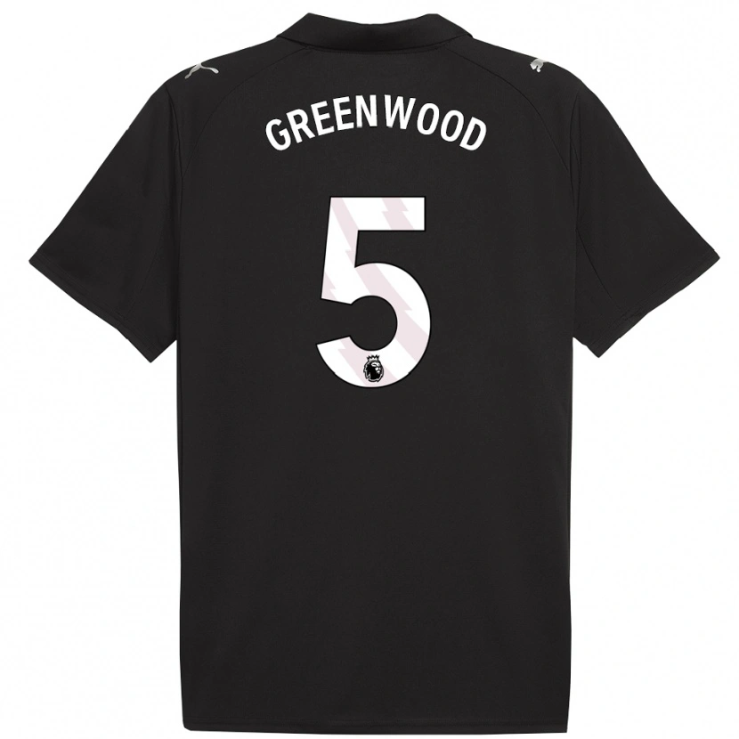 Danxen Enfant Maillot Alex Greenwood #5 Noir Blanc Tenues Extérieur 2025/26 T-Shirt