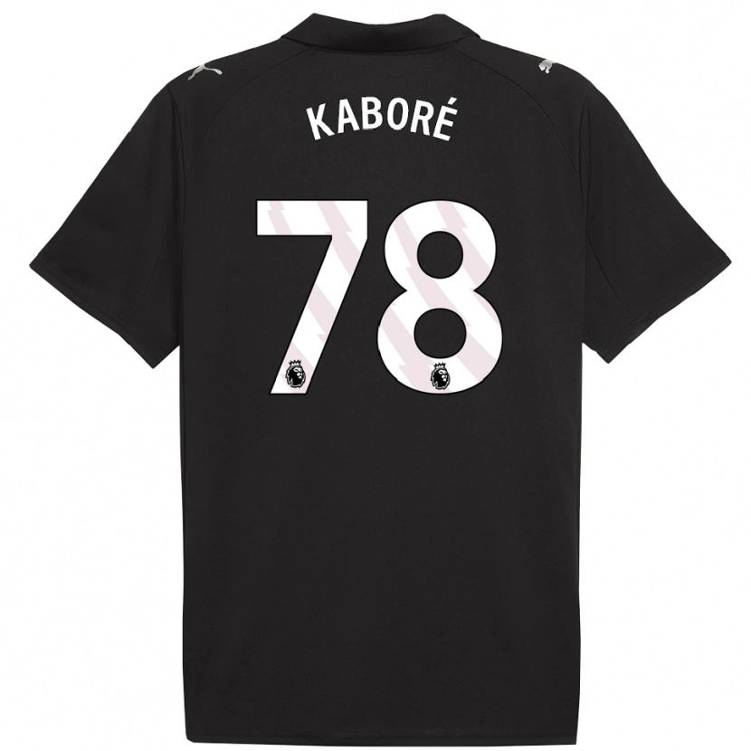 Danxen Enfant Maillot Issa Kaboré #78 Noir Blanc Tenues Extérieur 2025/26 T-Shirt