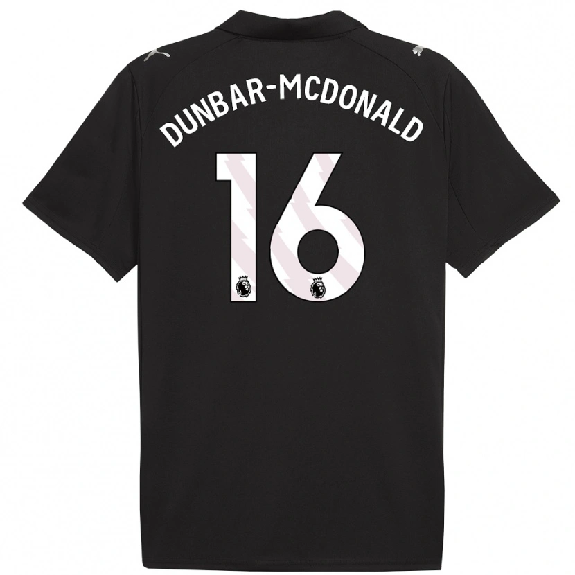 Danxen Enfant Maillot Christian Dunbar-Mcdonald #16 Noir Blanc Tenues Extérieur 2025/26 T-Shirt