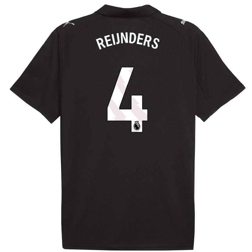 Danxen Enfant Maillot Tijjani Reijnders #4 Noir Blanc Tenues Extérieur 2025/26 T-Shirt