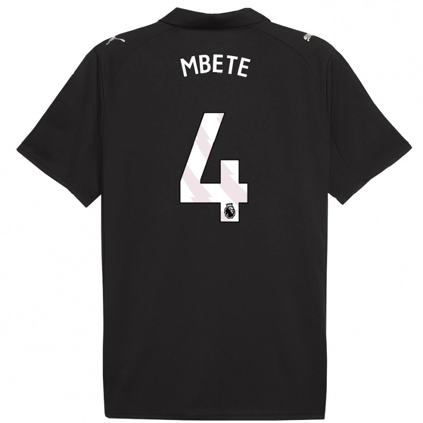 Danxen Enfant Maillot Luke Mbete #4 Noir Blanc Tenues Extérieur 2025/26 T-Shirt