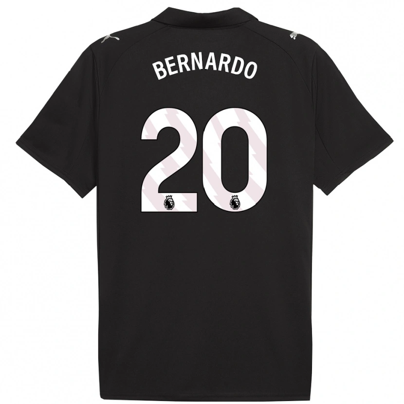 Danxen Enfant Maillot Bernardo Silva #20 Noir Blanc Tenues Extérieur 2025/26 T-Shirt
