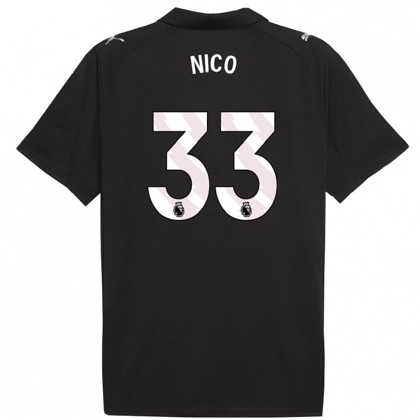 Danxen Enfant Maillot Nico O'reilly #33 Noir Blanc Tenues Extérieur 2025/26 T-Shirt