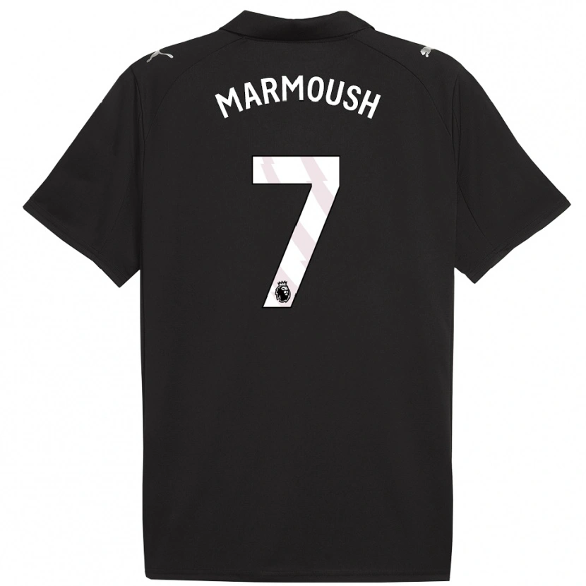 Danxen Enfant Maillot Omar Marmoush #7 Noir Blanc Tenues Extérieur 2025/26 T-Shirt