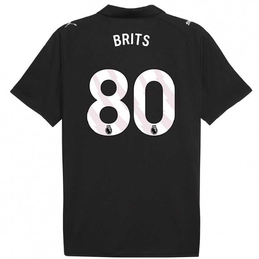 Danxen Enfant Maillot Spike Brits #80 Noir Blanc Tenues Extérieur 2025/26 T-Shirt