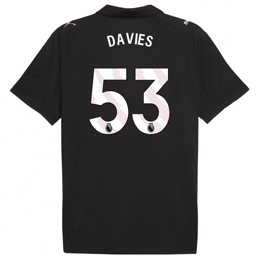 Danxen Enfant Maillot Mayzee Davies #53 Noir Blanc Tenues Extérieur 2025/26 T-Shirt