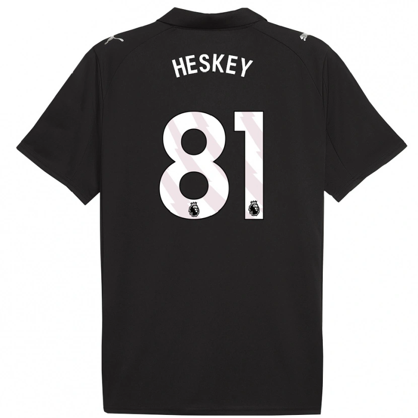 Danxen Enfant Maillot Jaden Heskey #81 Noir Blanc Tenues Extérieur 2025/26 T-Shirt