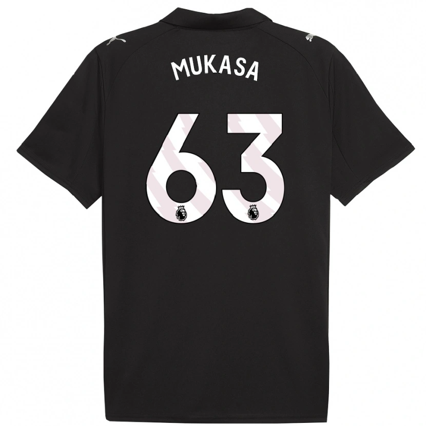 Danxen Enfant Maillot Divine Mukasa #63 Noir Blanc Tenues Extérieur 2025/26 T-Shirt