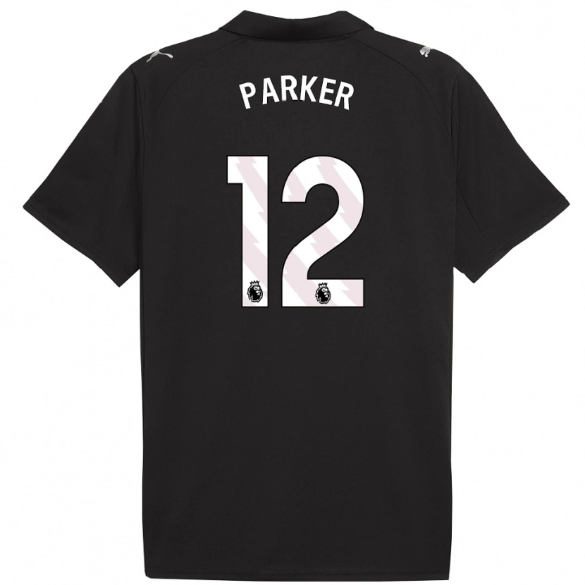 Danxen Enfant Maillot Xavier Parker #12 Noir Blanc Tenues Extérieur 2025/26 T-Shirt