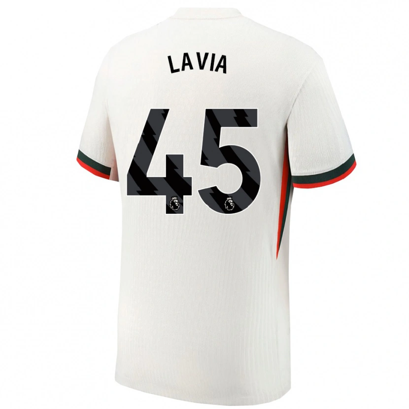 Danxen Enfant Maillot Roméo Lavia #45 Blanc Vert Tenues Extérieur 2025/26 T-Shirt