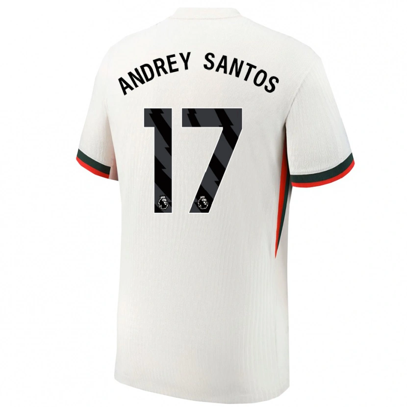 Danxen Enfant Maillot Andrey Santos #17 Blanc Vert Tenues Extérieur 2025/26 T-Shirt