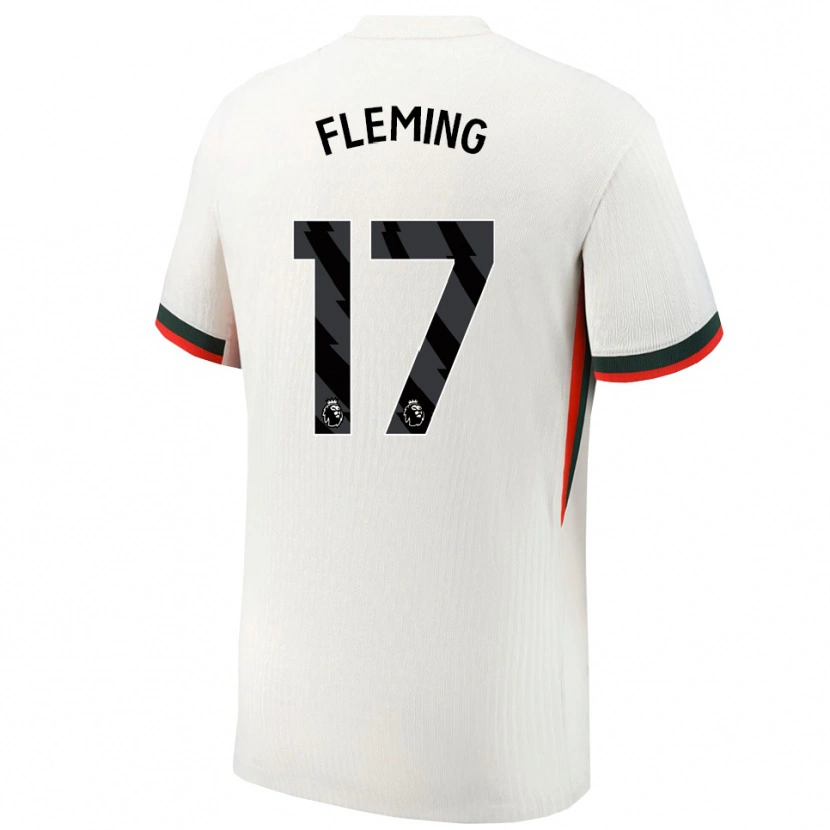 Danxen Enfant Maillot Jessie Fleming #17 Blanc Vert Tenues Extérieur 2025/26 T-Shirt