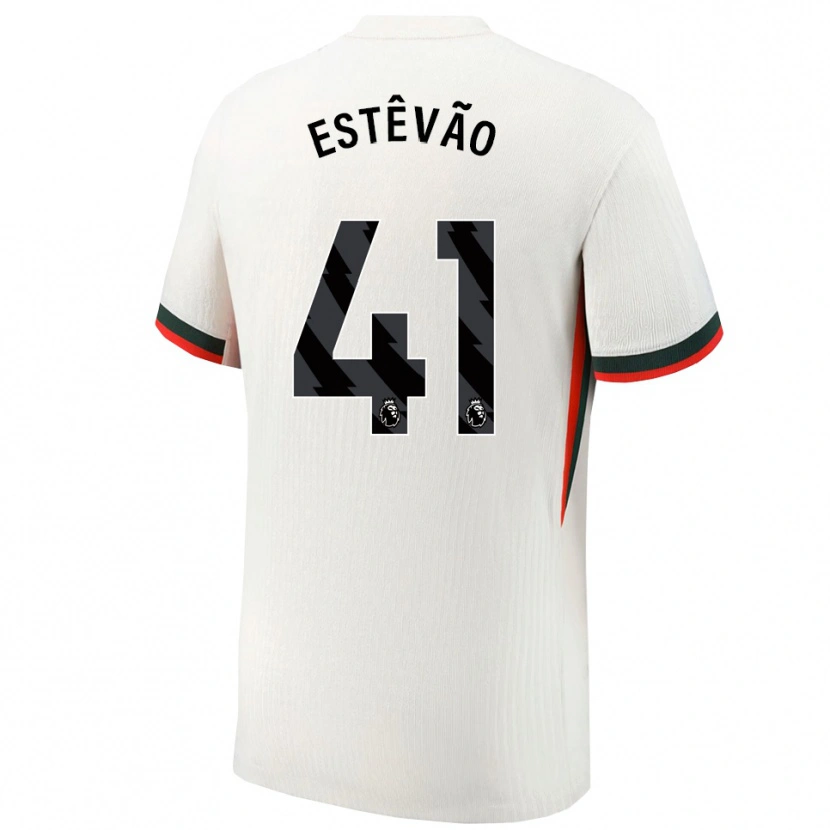 Danxen Enfant Maillot Estêvão #41 Blanc Vert Tenues Extérieur 2025/26 T-Shirt