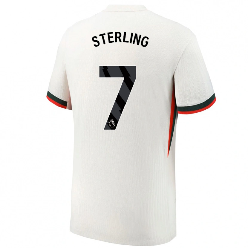 Danxen Enfant Maillot Raheem Sterling #7 Blanc Vert Tenues Extérieur 2025/26 T-Shirt