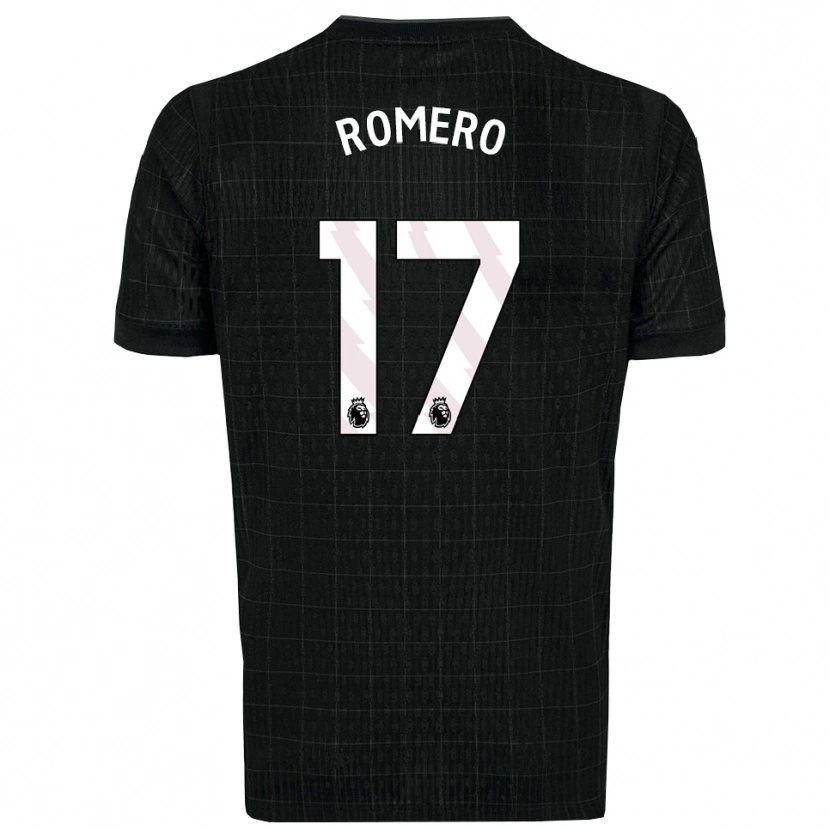 Danxen Enfant Maillot Cristian Romero #17 Noir Gris Tenues Extérieur 2025/26 T-Shirt