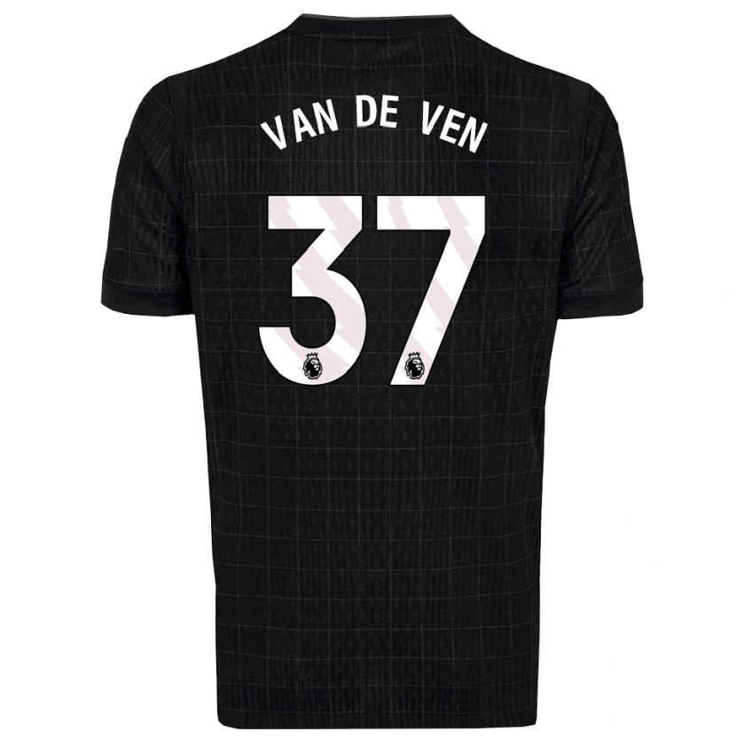 Danxen Enfant Maillot Micky Van De Ven #37 Noir Gris Tenues Extérieur 2025/26 T-Shirt