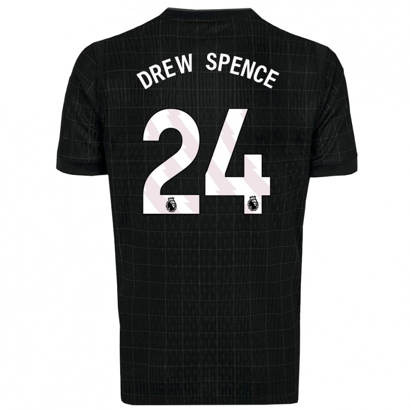 Danxen Enfant Maillot Drew Spence #24 Noir Gris Tenues Extérieur 2025/26 T-Shirt