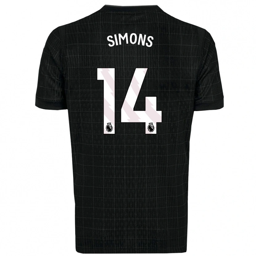 Danxen Enfant Maillot Zach Simons #14 Noir Gris Tenues Extérieur 2025/26 T-Shirt