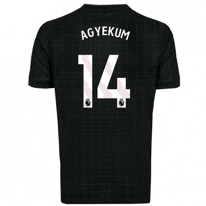Danxen Enfant Maillot Ezra Agyekum #14 Noir Gris Tenues Extérieur 2025/26 T-Shirt