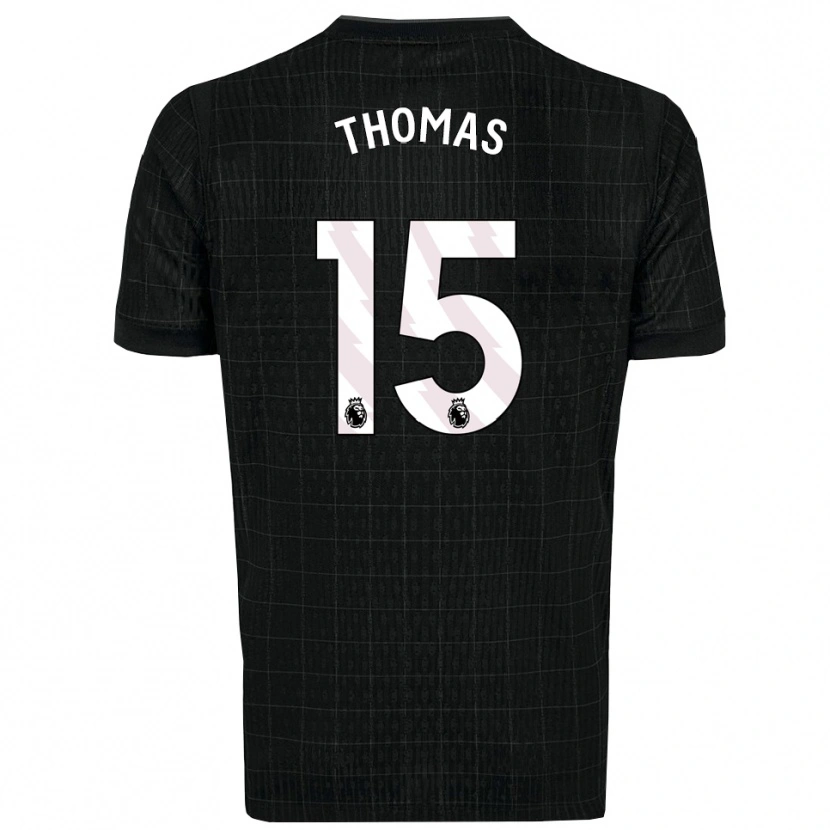 Danxen Enfant Maillot Cameron Thomas #15 Noir Gris Tenues Extérieur 2025/26 T-Shirt