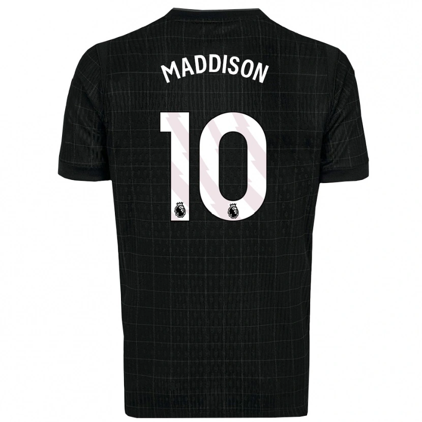 Danxen Enfant Maillot James Maddison #10 Noir Gris Tenues Extérieur 2025/26 T-Shirt