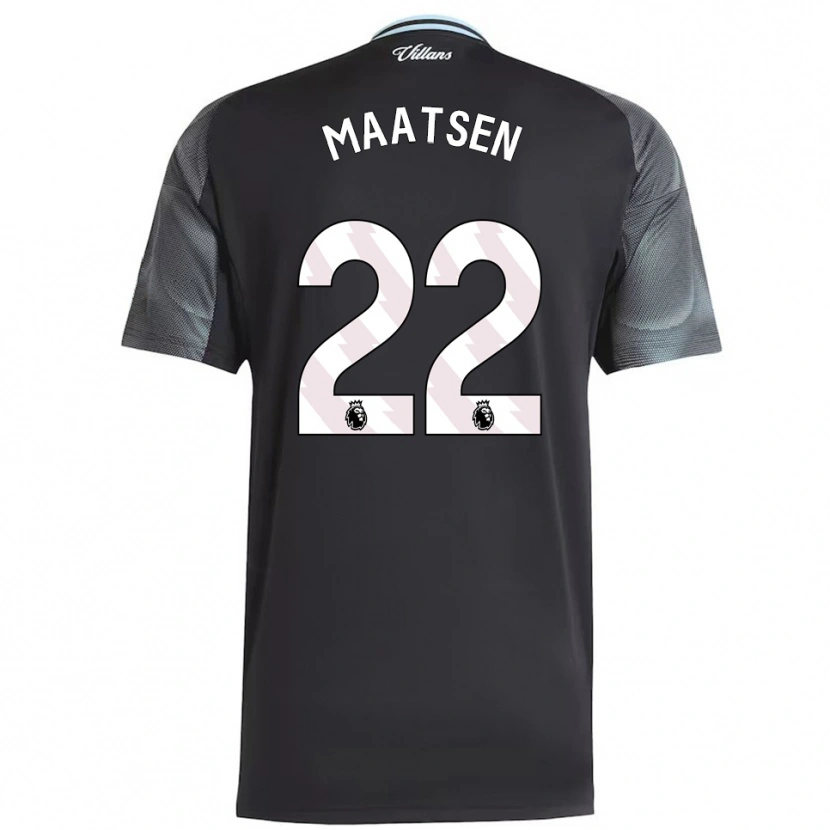 Danxen Enfant Maillot Ian Maatsen #22 Noir Bleu Ciel Tenues Extérieur 2025/26 T-Shirt