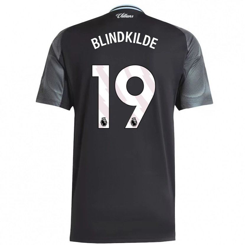 Danxen Enfant Maillot Laura Blindkilde #19 Noir Bleu Ciel Tenues Extérieur 2025/26 T-Shirt