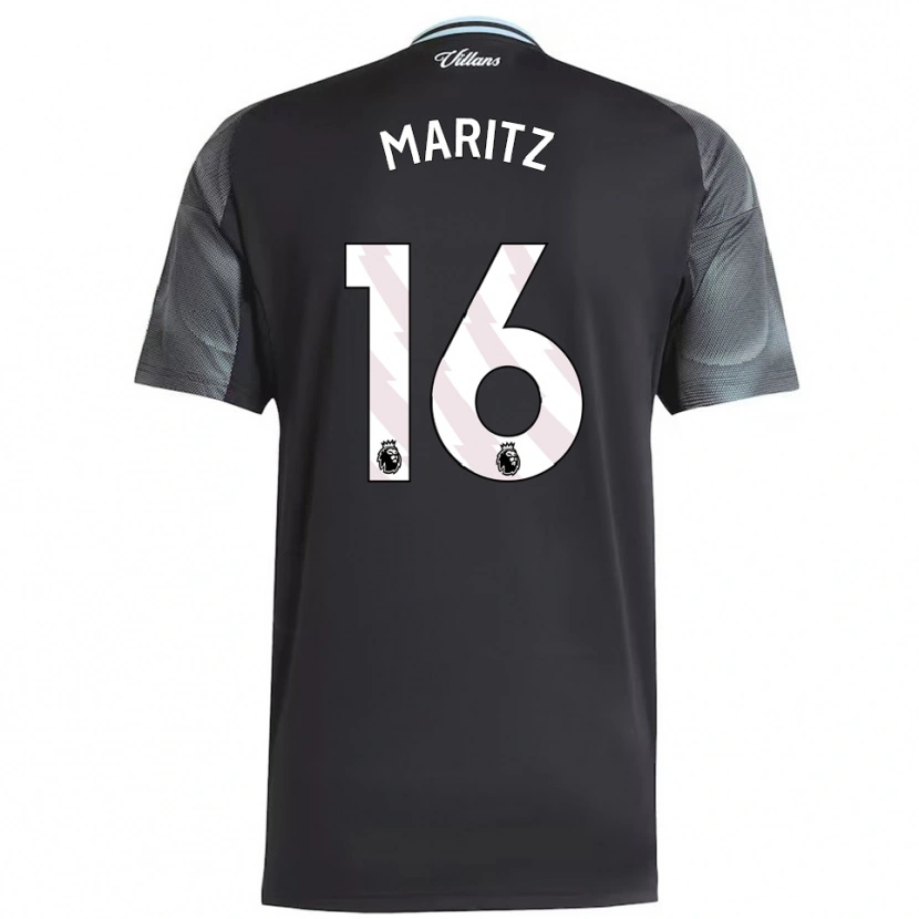 Danxen Enfant Maillot Noelle Maritz #16 Noir Bleu Ciel Tenues Extérieur 2025/26 T-Shirt