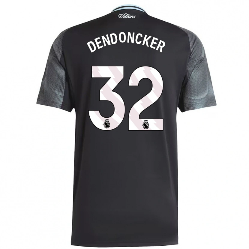Danxen Enfant Maillot Leander Dendoncker #32 Noir Bleu Ciel Tenues Extérieur 2025/26 T-Shirt