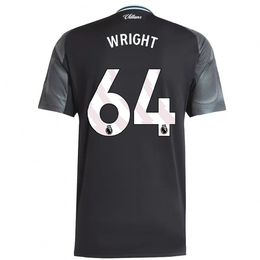 Danxen Enfant Maillot James Wright #64 Noir Bleu Ciel Tenues Extérieur 2025/26 T-Shirt