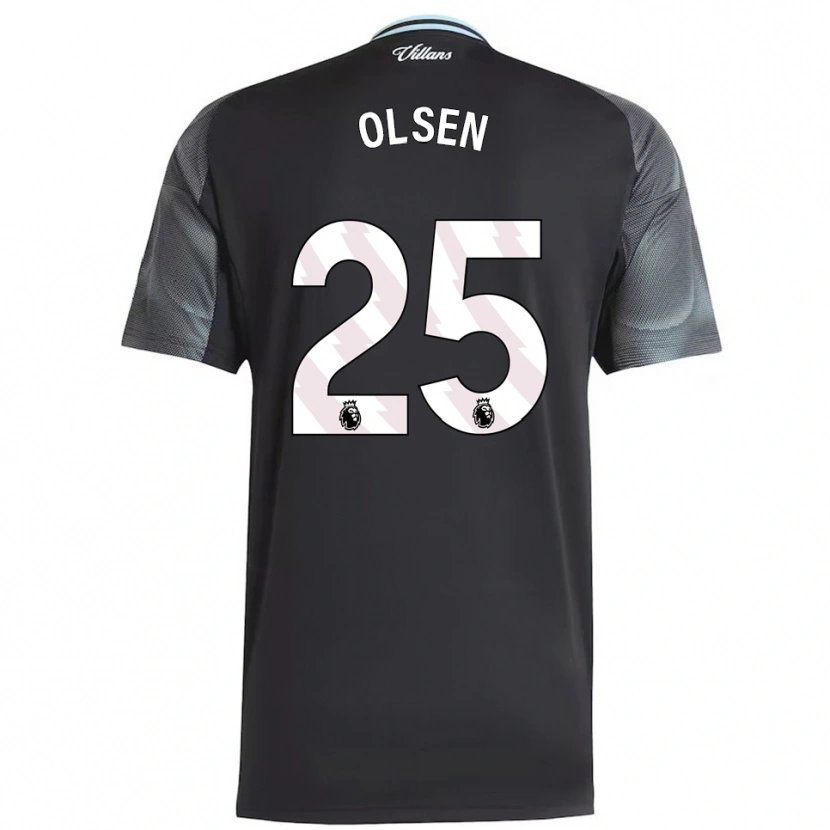 Danxen Enfant Maillot Robin Olsen #25 Noir Bleu Ciel Tenues Extérieur 2025/26 T-Shirt