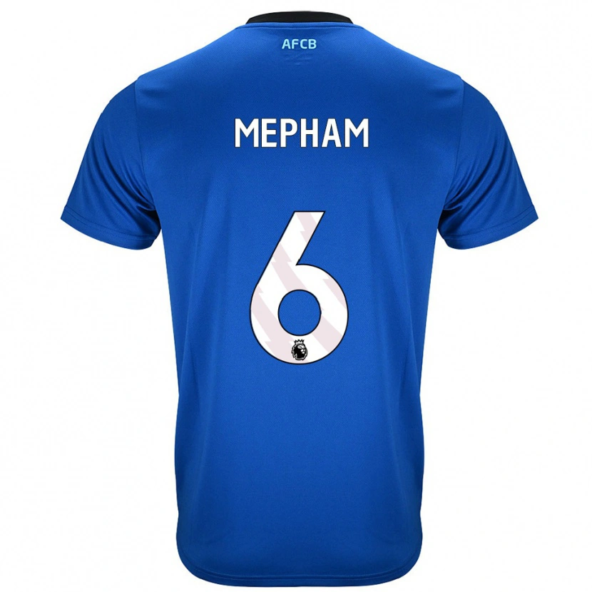 Danxen Enfant Maillot Chris Mepham #6 Bleu Noir Tenues Extérieur 2025/26 T-Shirt