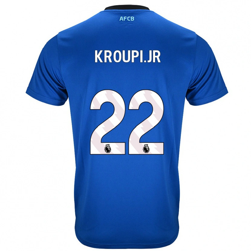 Danxen Enfant Maillot Eli Junior Kroupi #22 Bleu Noir Tenues Extérieur 2025/26 T-Shirt