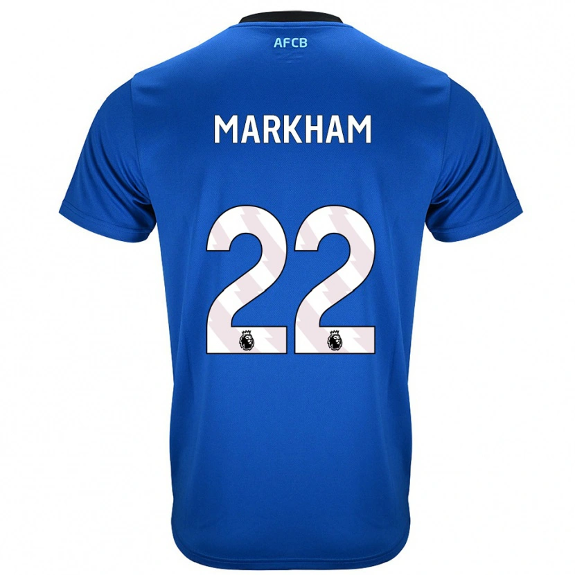 Danxen Enfant Maillot Jenna Markham #22 Bleu Noir Tenues Extérieur 2025/26 T-Shirt