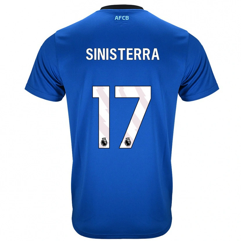 Danxen Enfant Maillot Luis Sinisterra #17 Bleu Noir Tenues Extérieur 2025/26 T-Shirt