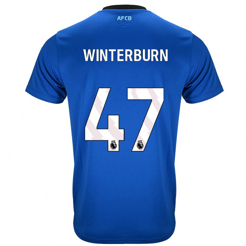 Danxen Enfant Maillot Ben Winterburn #47 Bleu Noir Tenues Extérieur 2025/26 T-Shirt