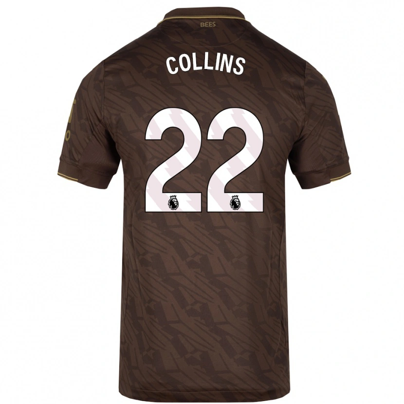 Danxen Enfant Maillot Nathan Collins #22 Marron Or Tenues Extérieur 2025/26 T-Shirt
