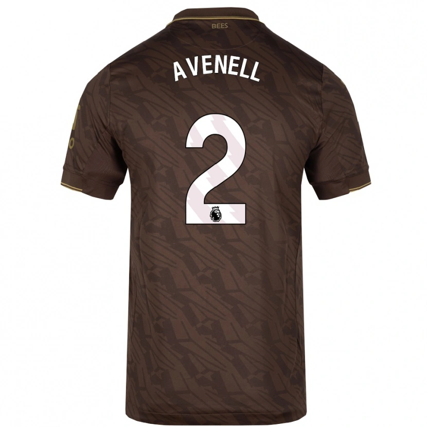 Danxen Enfant Maillot Caelan Avenell #2 Marron Or Tenues Extérieur 2025/26 T-Shirt