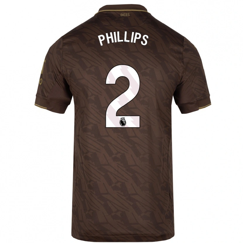 Danxen Enfant Maillot Maddie Phillips #2 Marron Or Tenues Extérieur 2025/26 T-Shirt