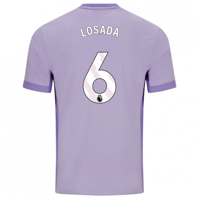 Danxen Enfant Maillot Vicky Losada #6 Taro Violet Blanc Tenues Extérieur 2025/26 T-Shirt