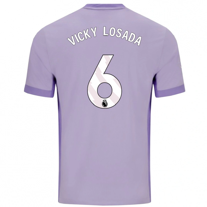 Danxen Enfant Maillot María Victoria Losada Gómez #6 Taro Violet Blanc Tenues Extérieur 2025/26 T-Shirt