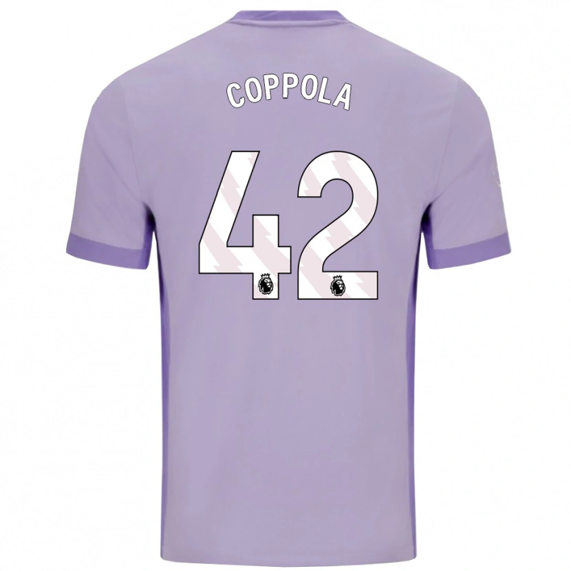 Danxen Enfant Maillot Diego Coppola #42 Taro Violet Blanc Tenues Extérieur 2025/26 T-Shirt
