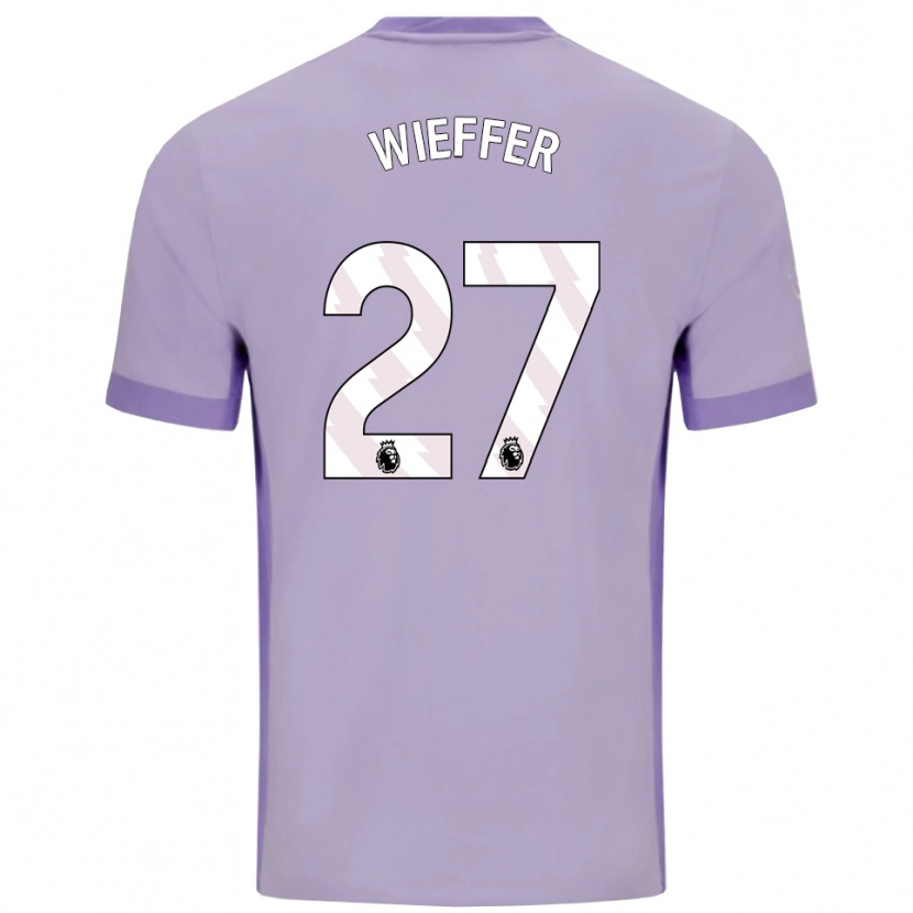Danxen Enfant Maillot Mats Wieffer #27 Taro Violet Blanc Tenues Extérieur 2025/26 T-Shirt