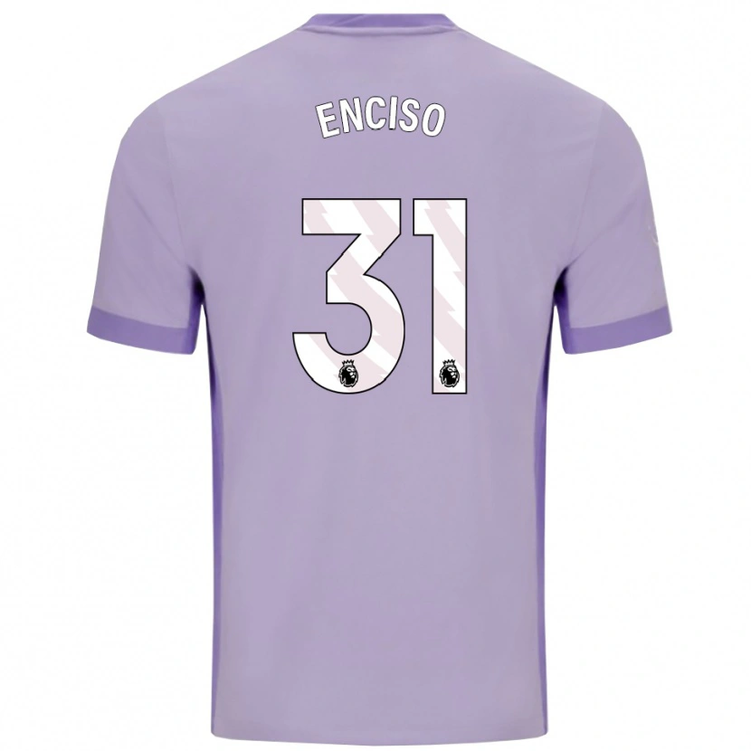 Danxen Enfant Maillot Julio Enciso #31 Taro Violet Blanc Tenues Extérieur 2025/26 T-Shirt