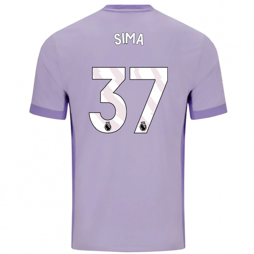 Danxen Enfant Maillot Abdallah Sima #37 Taro Violet Blanc Tenues Extérieur 2025/26 T-Shirt