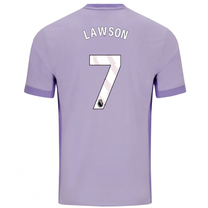 Danxen Enfant Maillot Zebedee Lawson #7 Taro Violet Blanc Tenues Extérieur 2025/26 T-Shirt