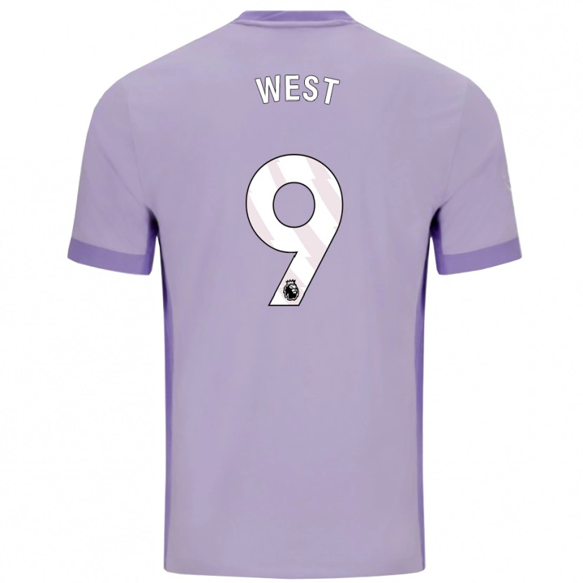 Danxen Enfant Maillot Aidan West #9 Taro Violet Blanc Tenues Extérieur 2025/26 T-Shirt