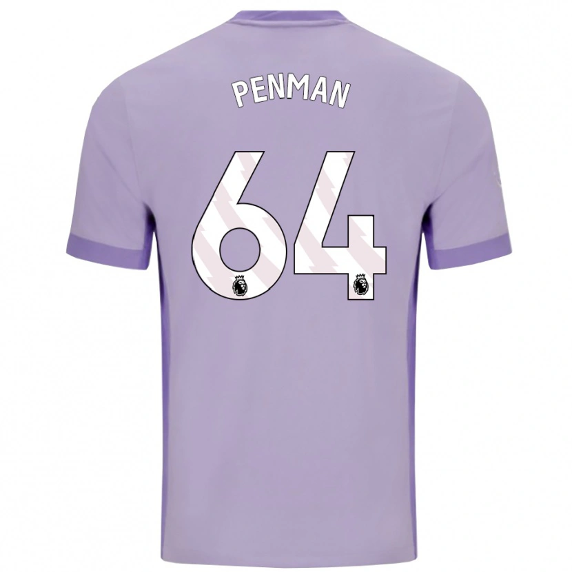 Danxen Enfant Maillot Charlie Penman #64 Taro Violet Blanc Tenues Extérieur 2025/26 T-Shirt