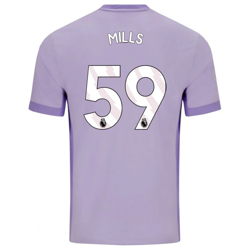 Danxen Enfant Maillot Harry Mills #59 Taro Violet Blanc Tenues Extérieur 2025/26 T-Shirt